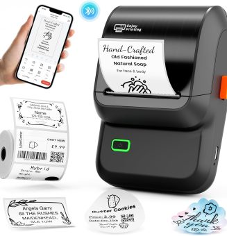 Label Maker Machine with Tape, M100 Bluetooth Label Printer, Versatile App with 2000 Icons and 300 Templates, 2 Inch Address Label Maker for Small Business, Office, Home, School, Black